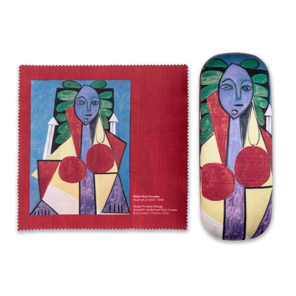 Glasses case. Woman in an Armchair