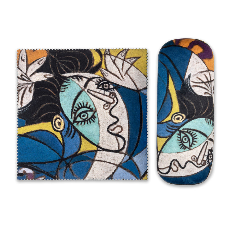 Glasses case. Woman with Raised Arms