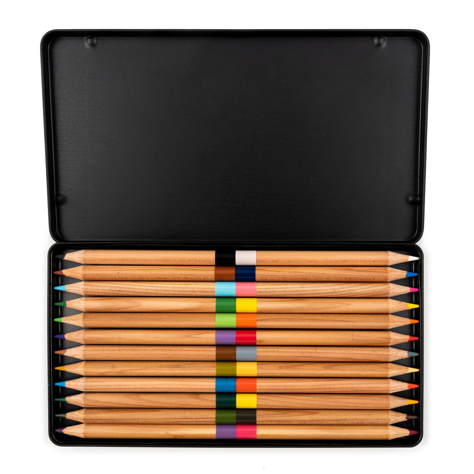 Box of coloured pencils. Woman with Raised Arms by Picasso