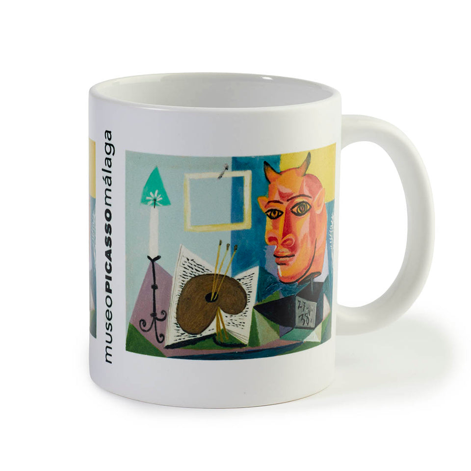 Taza Picasso. Bodegón con minotauro y paleta