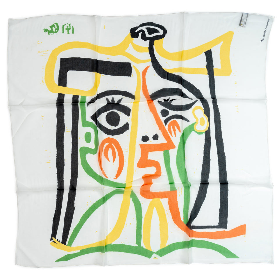 Silk scarf. Jacqueline in a Straw Hat by Picasso