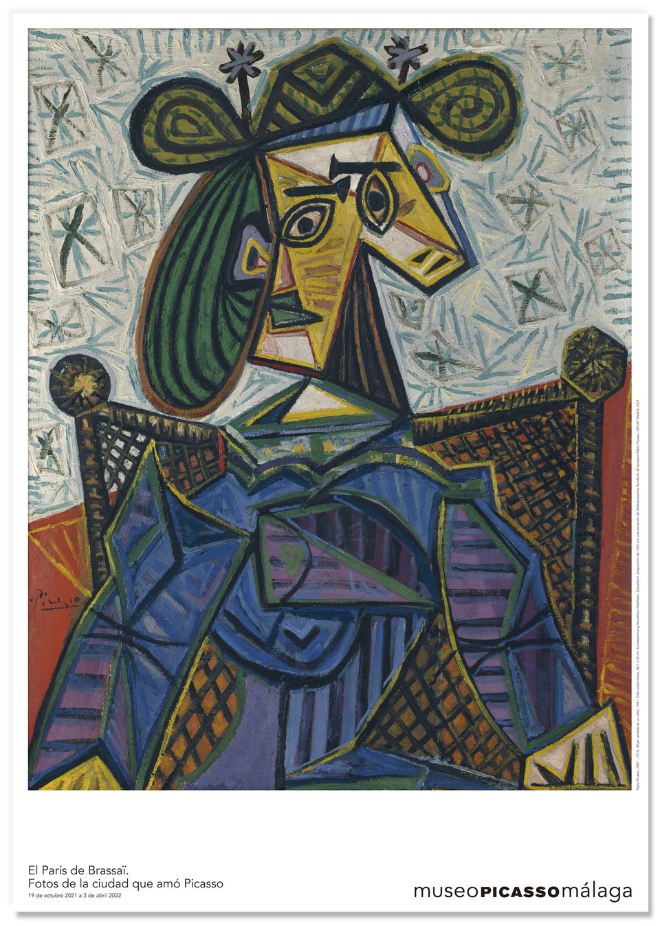 Poster. Woman Sitting in an Armchair by Picasso