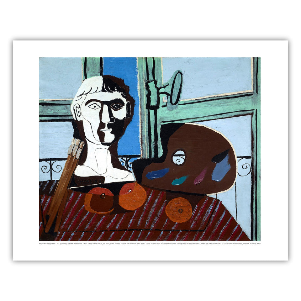 Lámina Picasso.  Busto y Paleta
