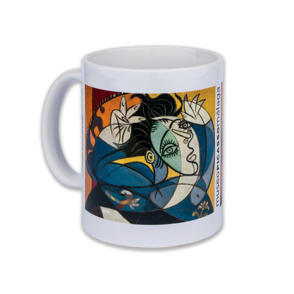 Mug. Woman with Raised Arms