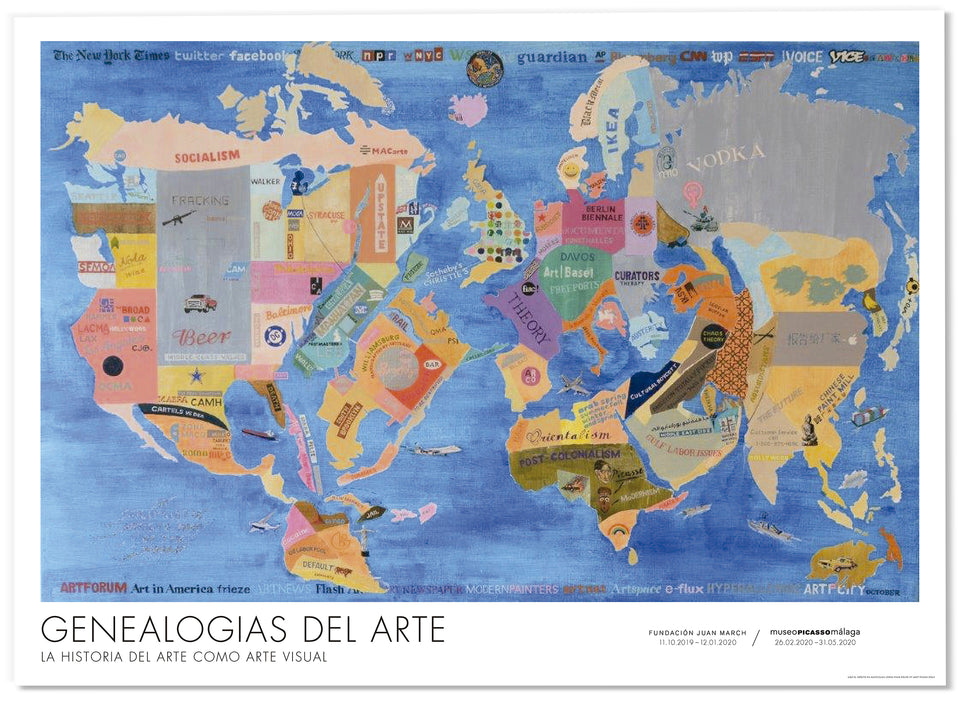 Póster Powhida Mapa del mundo hecho por un artista solipsista