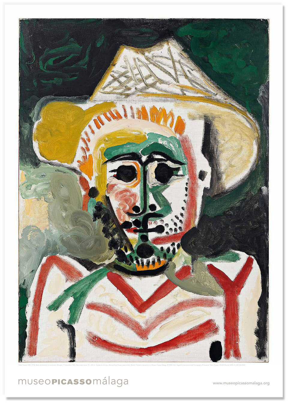 Poster. Bust of a Man with a Hat by Picasso