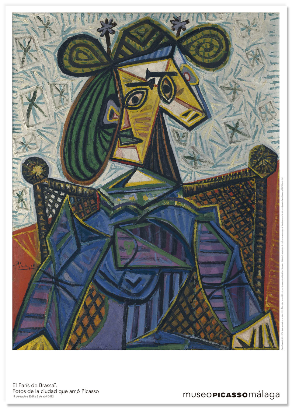 Póster Picasso Mujer sentada en un sillón